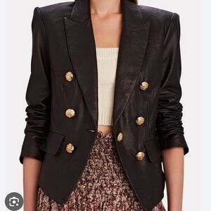 RARE Veronica Beard Cooke Dickey Leather Blazer